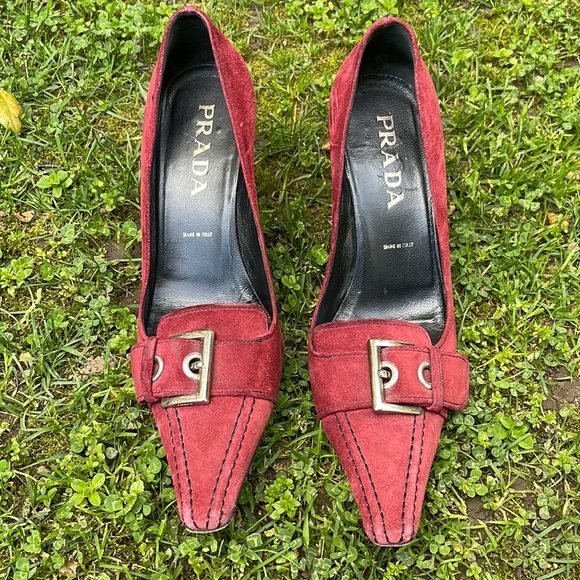 Prada Suede Heels - size 37 1/2 - Picture 1 of 8